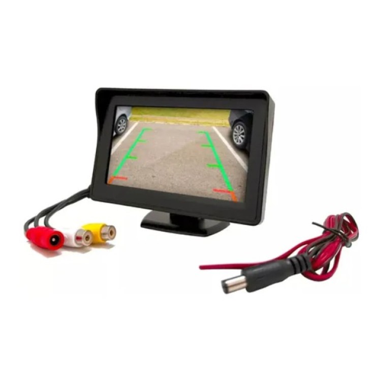  Monitor Veicular E-tech Lcd 4.3 Polegadas Universal Automotivo