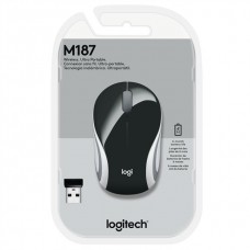 Mouse Mini Logitech M187 1000DPI USB sem fio Preto