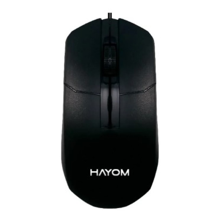 Mouse Hayom, Com fio USB, óptico, Preto - MU2904