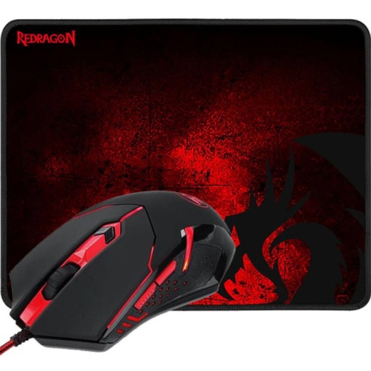KIT GAMER REDRAGON MOUSE E MOUSEPAD M601-BA