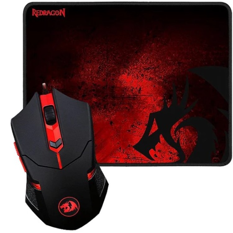 KIT GAMER REDRAGON MOUSE E MOUSEPAD M601-BA
