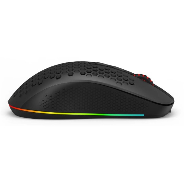 Mouse Gamer Redragon Hana RGB – 7200 DPI, Ultraleve com Carcaça Perfurada, Wireless e USB-C, Preto