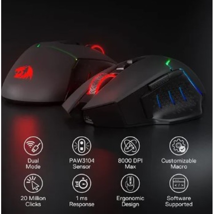 Mouse Gamer Redragon Mirage Pro M690-pro Rgb Preto