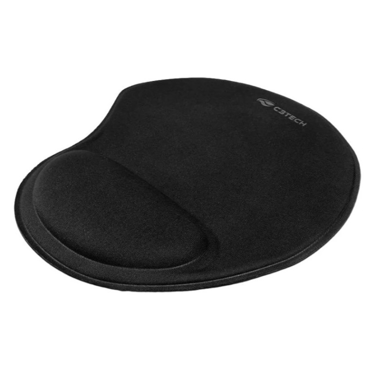 Mouse Pad Com Apoio De Pulso Ergonômico Preto C3tech Mp-50