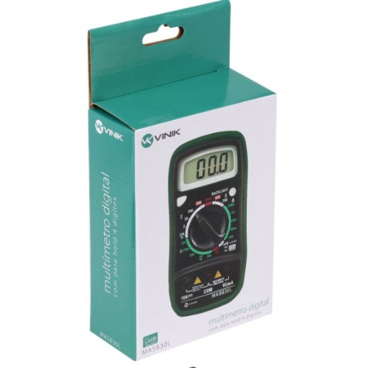 Multimetro Digital Vinik Com Data Hold 4 Digitos - Mas830L