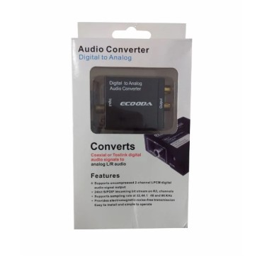 Conversor Áudio Óptico Digital para RCA Analógico audio converter