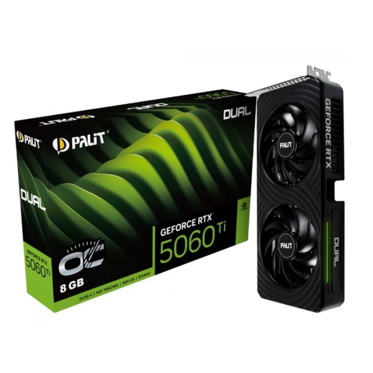 Placa de Vídeo Palit NVIDIA GeForce RTX 5060 Ti Dual, 8GB, GDDR7