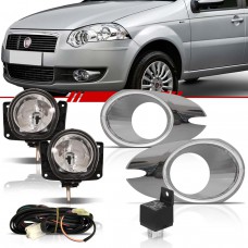 Kit Farol de Milha Palio e Siena G4 Com molduras cromadas (longas)