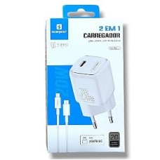 Carregador USB-C P/ Tipo-C 20W SX-PD2-C Sumexr
