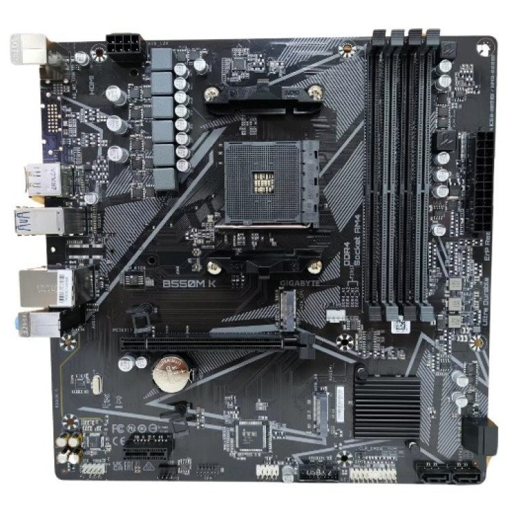 Placa Mãe Gigabyte B550mk Ddr4 Am4 Micro Atx Cor Preto