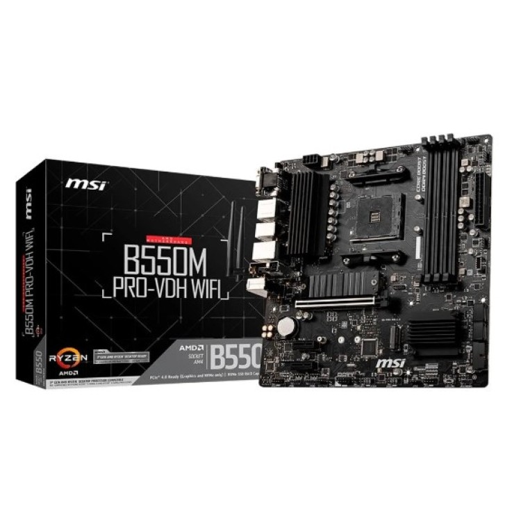 Placa Mãe MSI B550M Pro-VDH WiFi, AMD AM4, mATX, DDR4, Preto - B550M PRO-VDH WIFI