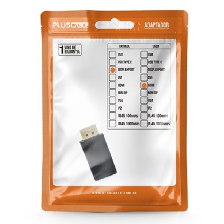 Adaptador Displayport 1.4 M X Hdmi 1.4 F ADP-DPHDMI10BK Plus Cable