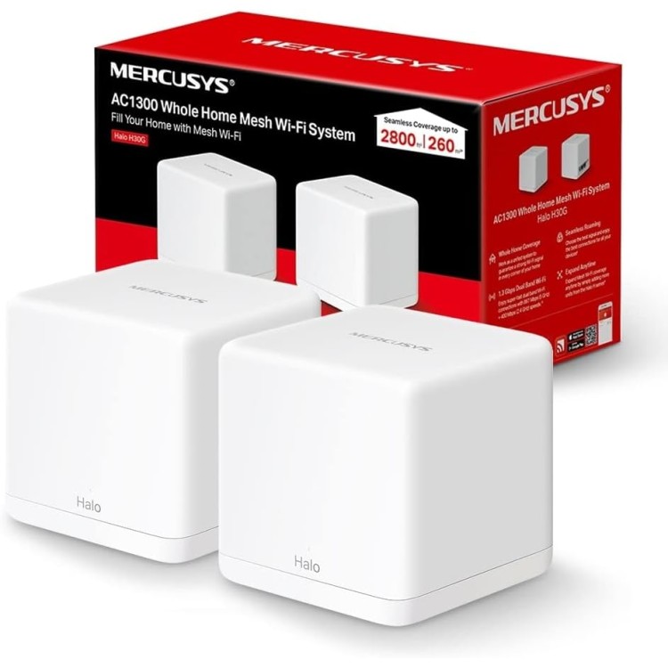 Roteador Wi-Fi Mesh Gigabit 5GHz Mercusys Halo H30G