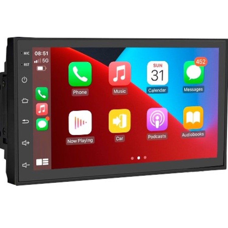 Central Multimídia Android First Option 701K Bluetooth USB Leitor Cartão SD Aux 2 Din Universal