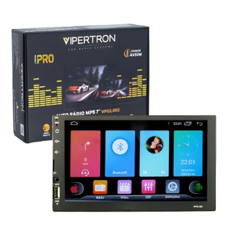 Multimidia Vipertron 2 Din Mp5 Universal Tela Touch 7 Multimidia Vipertron 2 Din Mp5 Universal Tela Touch 7