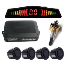 Sensor De Ré Estacionamento FP Import 4 Sensores (Preto, Prata, Branco)