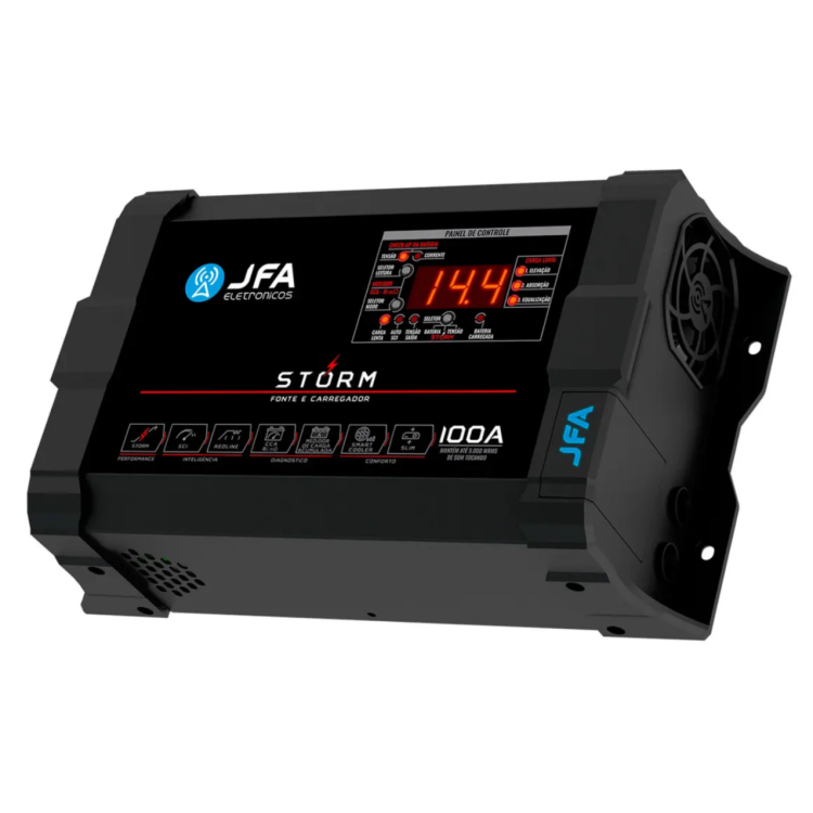 Fonte Carregador JFA Storm 100A Bivolt Fonte Carregador JFA Storm 100A Bivolt
