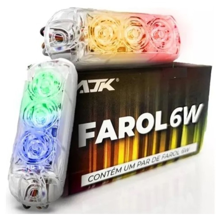 Strobo AJK 2 Faróis 6w Rgb Led