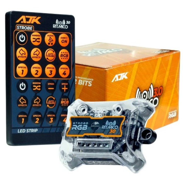 Strobo Ajk Ritmico Rgb 3.0 Controle Central 2 Farois 6w