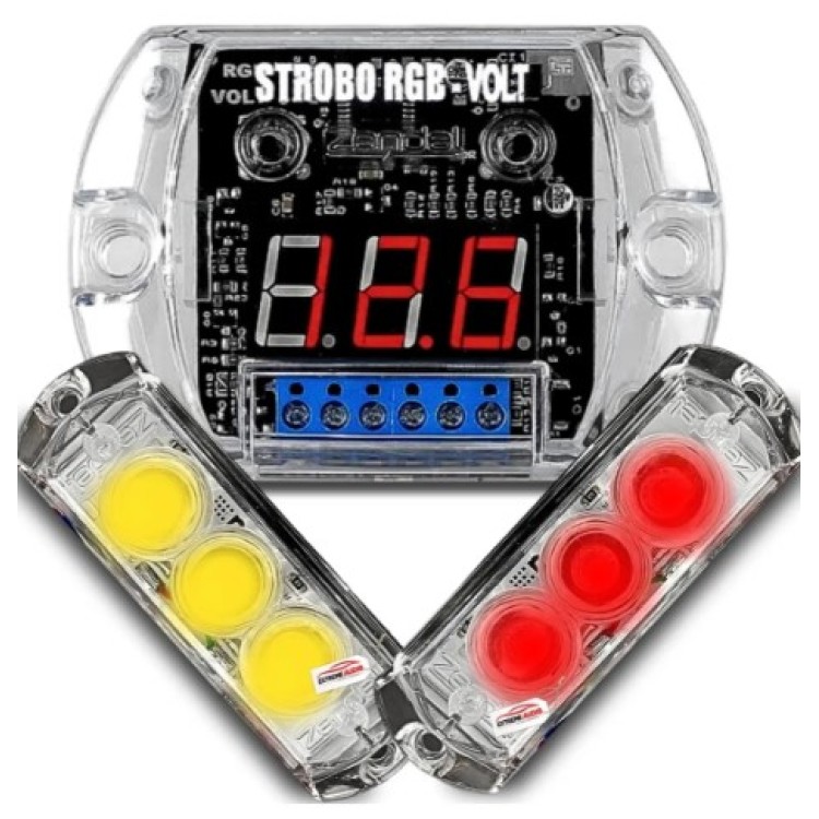 Strobo Zendel Com Voltimetro Para Som Automotivo Colorido Rgb