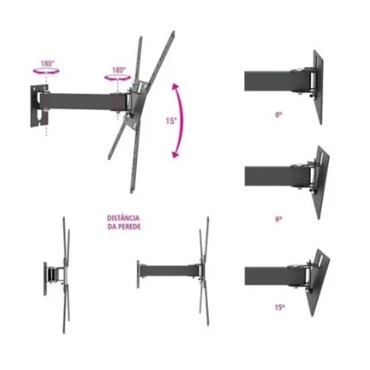 Suporte Monitor Articulado 14'' À 56'' Multivisão M2