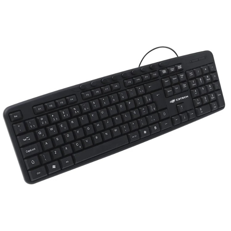 Teclado C3tech Kb-m40bk Multimídia Usb C/ Fio - Preto