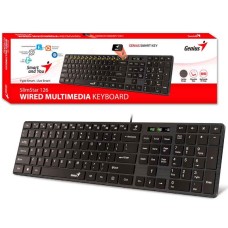 TECLADO MULTIMIDA GENIUS SLIMSTAR SS-126 USB PRETO ABNT 2