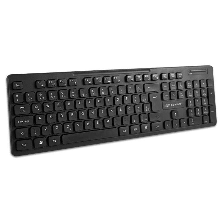 Teclado + Mouse C3tech Sem Fio Wireless Abnt2 K-w20bk