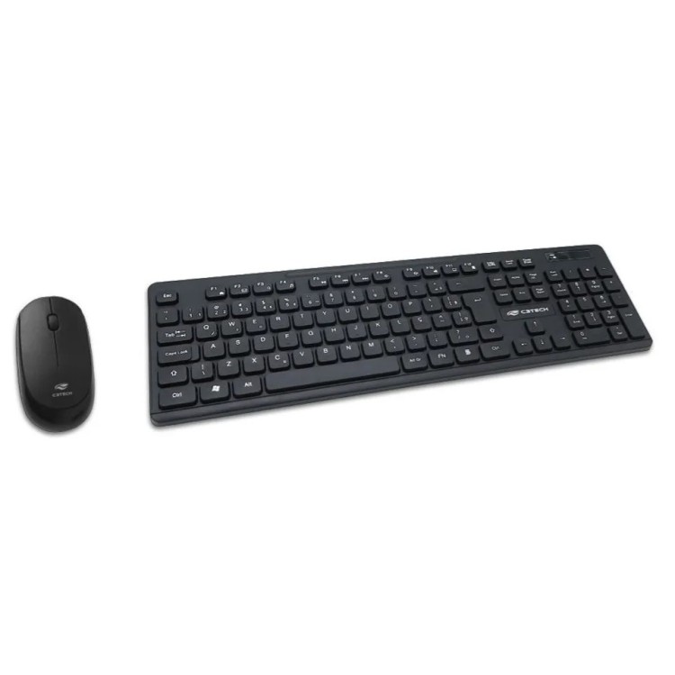 Teclado + Mouse C3tech Sem Fio Wireless Abnt2 K-w20bk