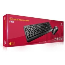 Teclado + Mouse Sem Fio C3tech K-w60bk Multimídia Preto