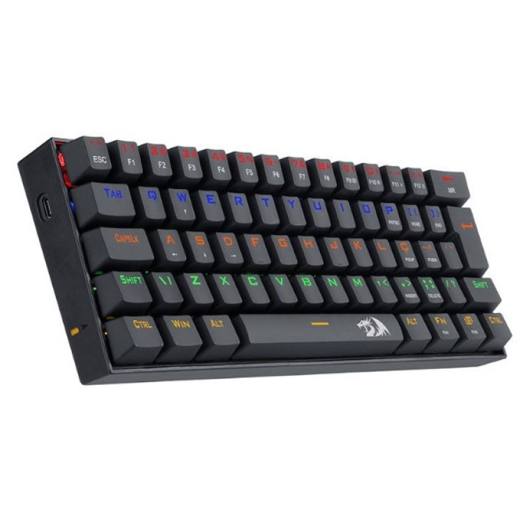Teclado Mecanico Redragon Lakshmi, Rainbow, ABNT2, Layout 60%, Switch Marrom, K606R-PT-BROWN