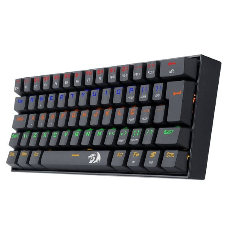Teclado Mecanico Redragon Lakshmi, Rainbow, ABNT2, Layout 60%, Switch Marrom, K606R-PT-BROWN
