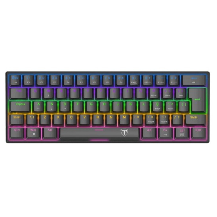 Teclado Mecanico Gamer T-Dagger Arena Preto Rainbow Sw Brown T-tgk321-br