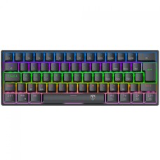 Teclado Mecânico Gamer T-Dagger Arena Pro, Rainbow, Wireless/Bluetooth, Switch Brown, 60%, ABNT2, Preto, T-TGK321PRO-BR PT