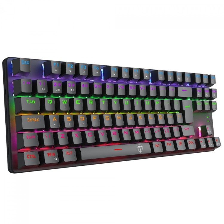 Teclado Mecânico Gamer T-Dagger Bora, Rainbow, Switch Brown, TKL, ABNT2, Preto, T-TGK313-BR