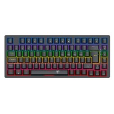 Teclado Mecânico Gamer T-dagger Megatre 75%, RGB, Switch Dust-proof Marrom, USB Tipo-C Removível, ABNT2, Preto - T-TGK326-BR