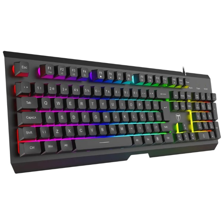 Teclado T-Dagger Gamer Membrana Nova Preto Rgb Abnt2 Full Size
