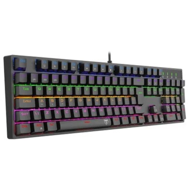 Teclado Gamer T-Dagger Mecanico Rebel Rainbow Dust-proof Brown T-tgk328-br Preto