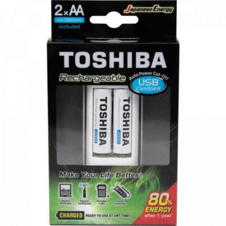 Kit Carregador de Pilhas AA Toshiba