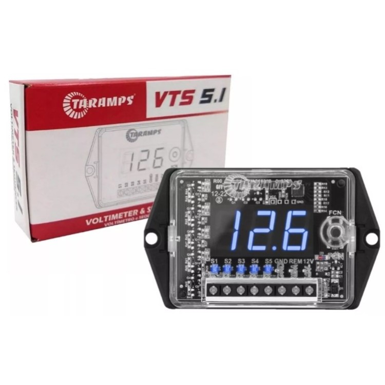 Voltimetro Taramps Digital 5 Saídas Sequênciais Vts 5.1 Voltimetro Taramps Digital 5 Saídas Sequênciais Vts 5.1