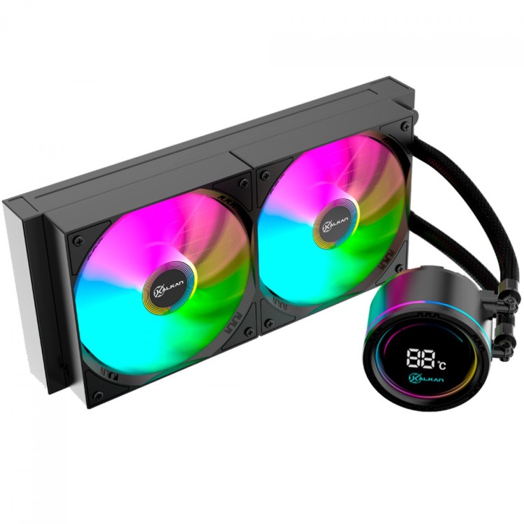 WATER COOLER KALKAN ALPHA 240 ARGB, 240MM, COM DISPLAY