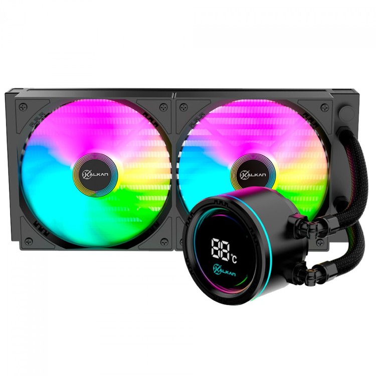 WATER COOLER KALKAN ALPHA 240 ARGB, 240MM, COM DISPLAY