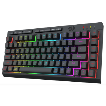 Teclado Membrana Gamer Redragon Crescent Preto Rgb 75 Abnt2 com Teclas Multimidia e Macros Dedicadas 26 Teclas Sem Conflito K524-RGB-PT 