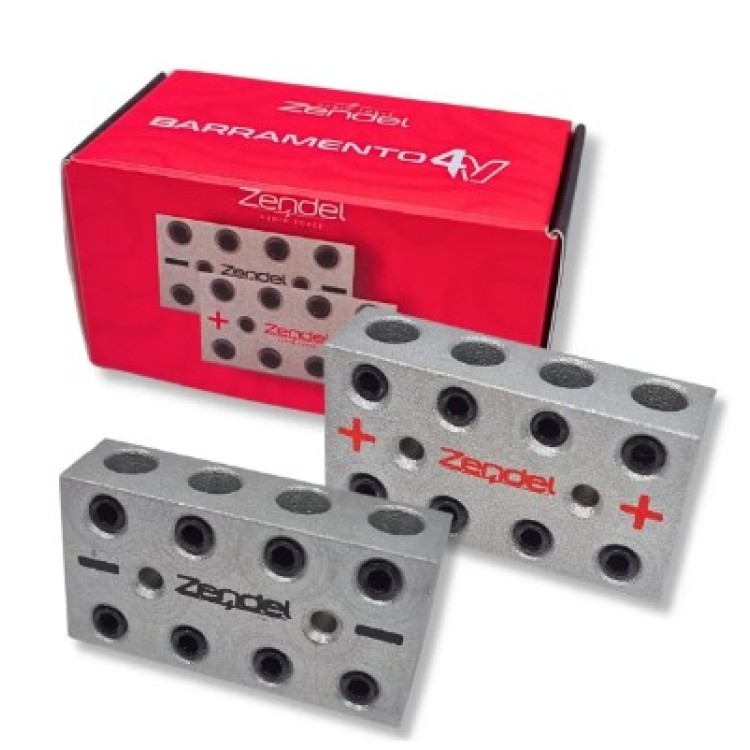 Par Barramento Zendel Reforçado 4 Vias Bloco Distribuidor Energia Par Barramento Zendel Reforçado 4 Vias Bloco Distribuidor Energia